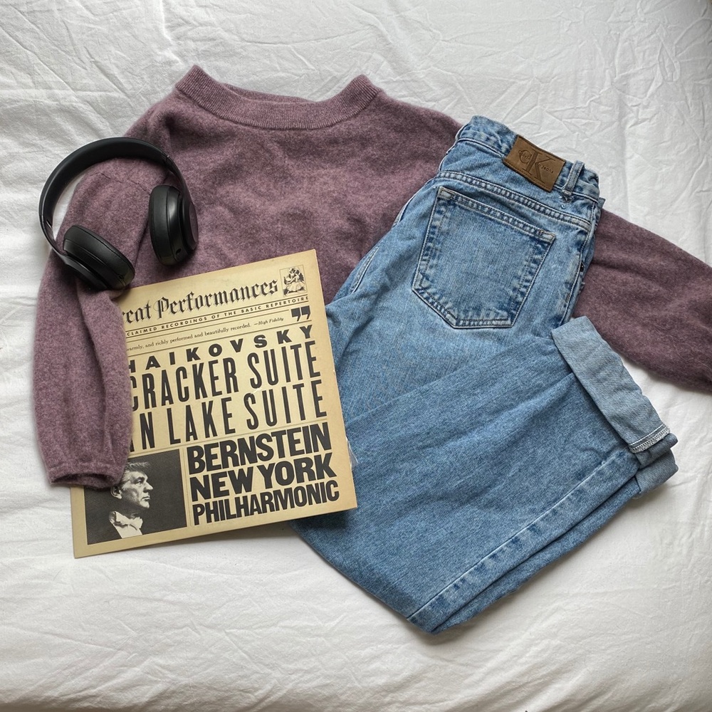 Wool purple cropped sweater